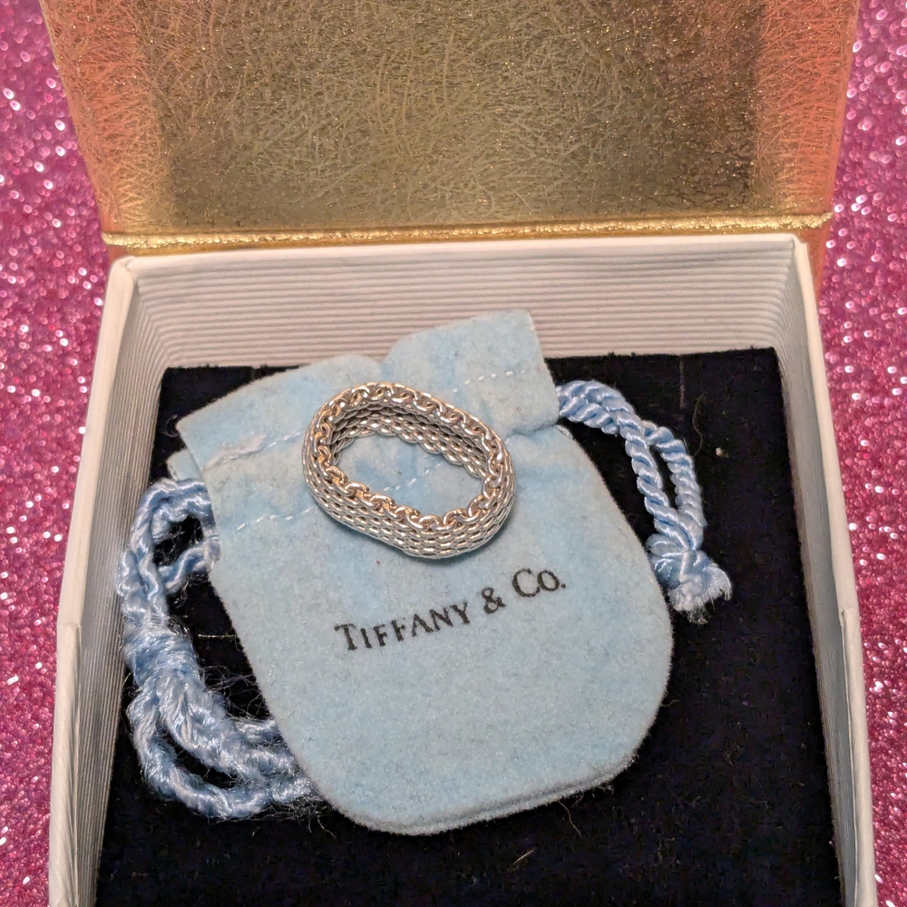 Tiffany & Co. 925 Silver Mesh Ring 5.5